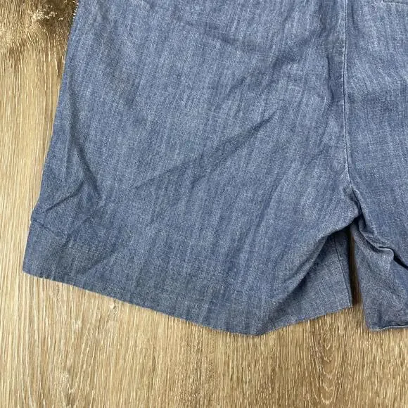 Isaac Mizahari Blue Terry Slub Cotton Shorts Women's 6 Lightweight - Picture 10 of 16